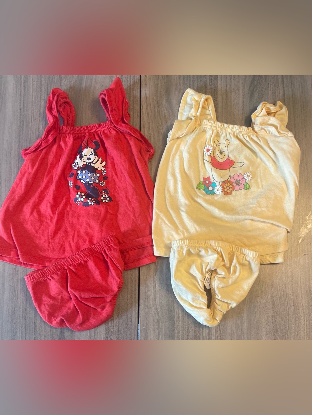 Lot of 2 Disney Baby Girl Outfits (0-3M) - Minnie Mouse & Winnie the Pooh